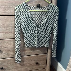 Abercrombie & Fitch green and White long sleeve